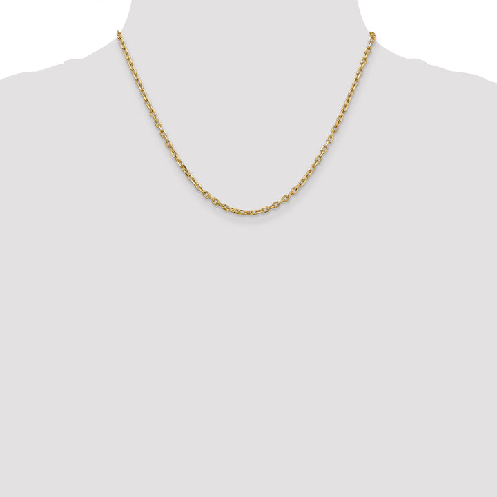 14k 3mm D/C Round Open Link Cable Chain