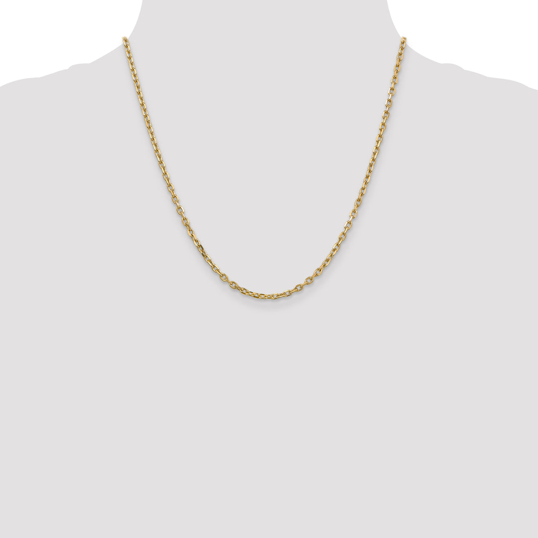 14k 3mm D/C Round Open Link Cable Chain