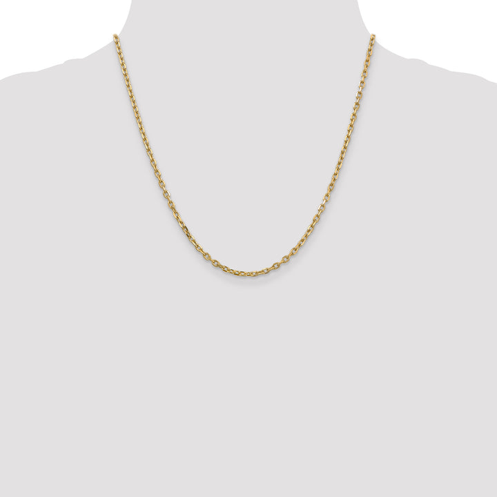 14k 3mm D/C Round Open Link Cable Chain
