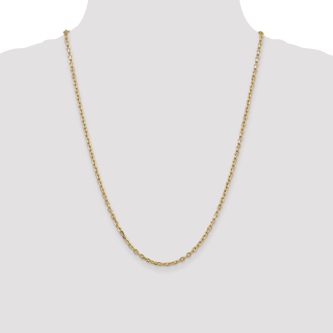 14k 3mm D/C Round Open Link Cable Chain