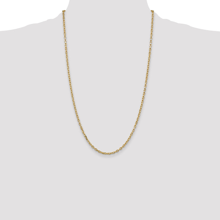 14k 3mm D/C Round Open Link Cable Chain