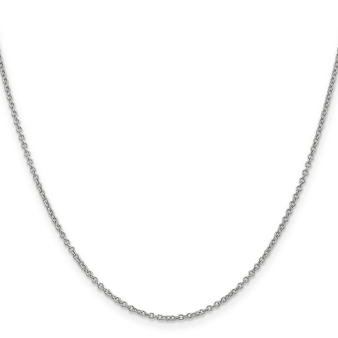 14k White Gold 1.4mm Round Open Wide Link Cable Chain