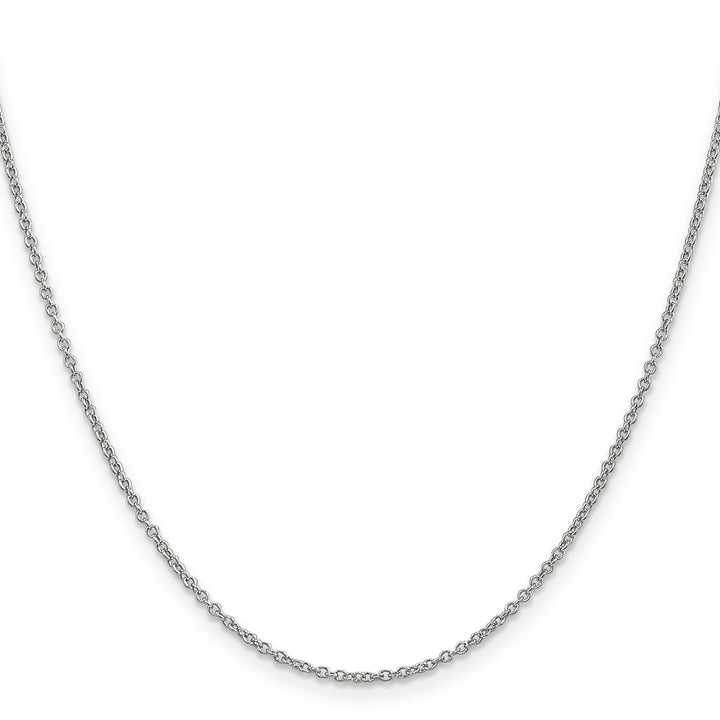 14k White Gold 1.4mm Round Open Wide Link Cable Chain