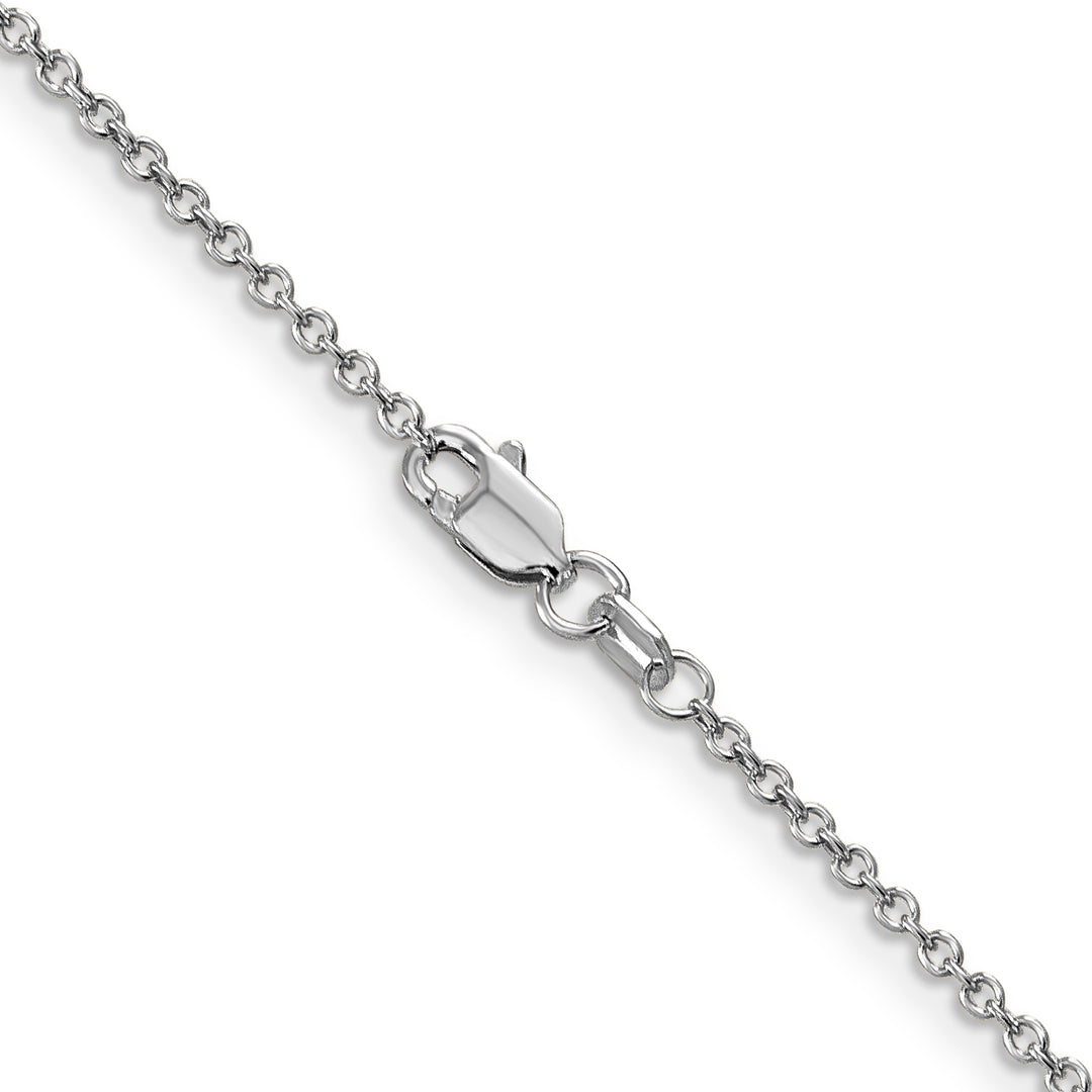 14k White Gold 1.4mm Round Open Wide Link Cable Chain
