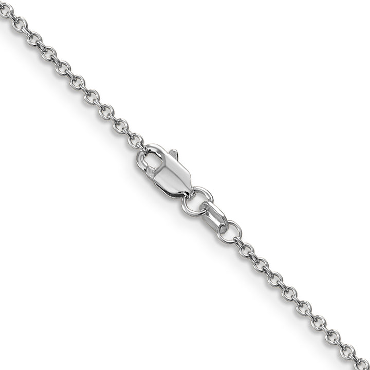 14k White Gold 1.4mm Round Open Wide Link Cable Chain