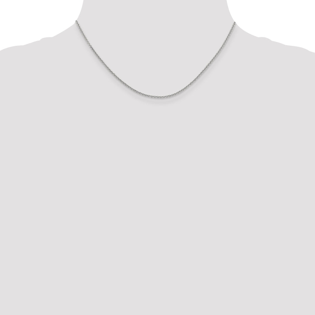 14k White Gold 1.6mm Round Open Link Cable Chain