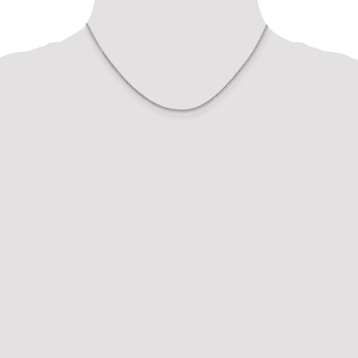 14k White Gold 1.6mm Round Open Link Cable Chain