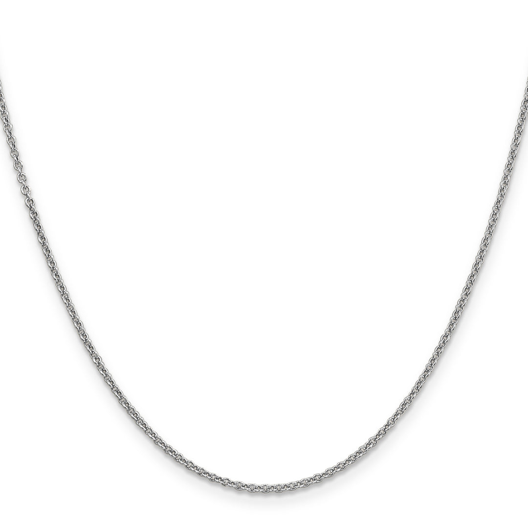 14k White Gold 1.6mm Round Open Link Cable Chain