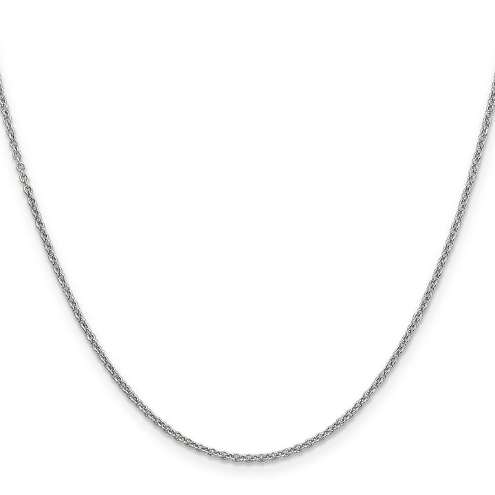 14k White Gold 1.6mm Round Open Link Cable Chain