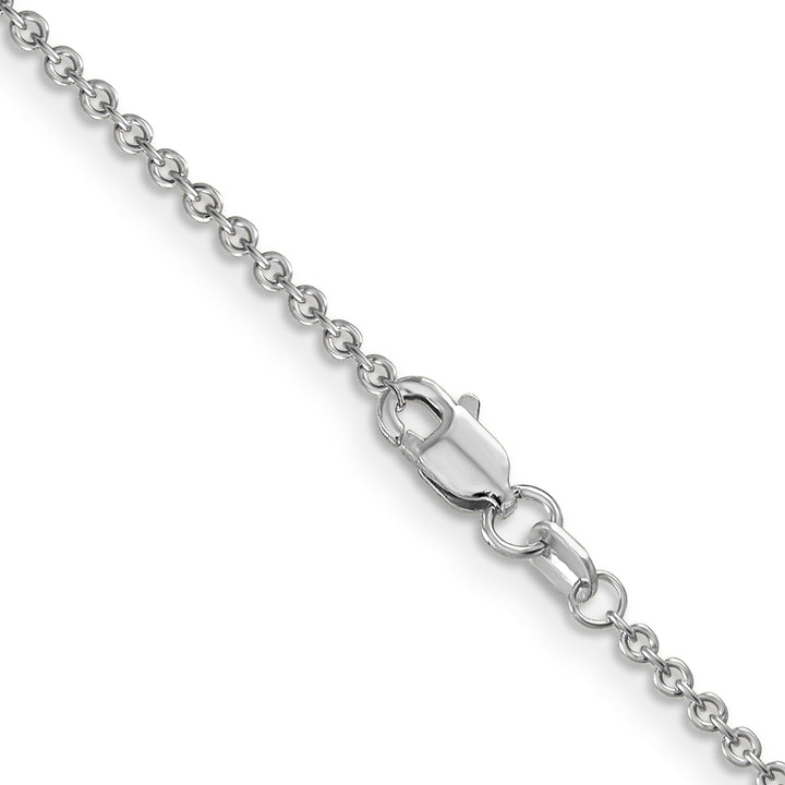 14k White Gold 1.6mm Round Open Link Cable Chain