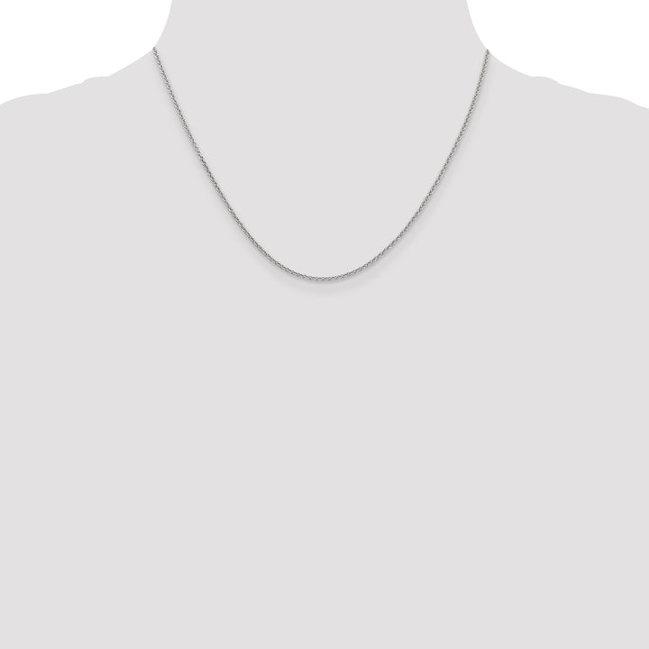 14k White Gold 1.6mm Round Open Link Cable Chain