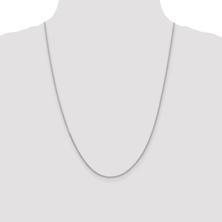 14k White Gold 1.6mm Round Open Link Cable Chain