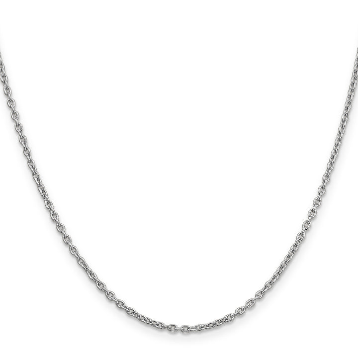 14k White Gold 2mm Round Open Link Cable Chain