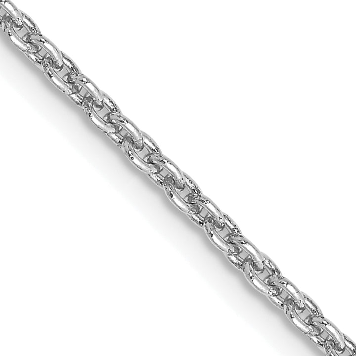 14k White Gold 2mm Round Open Link Cable Chain