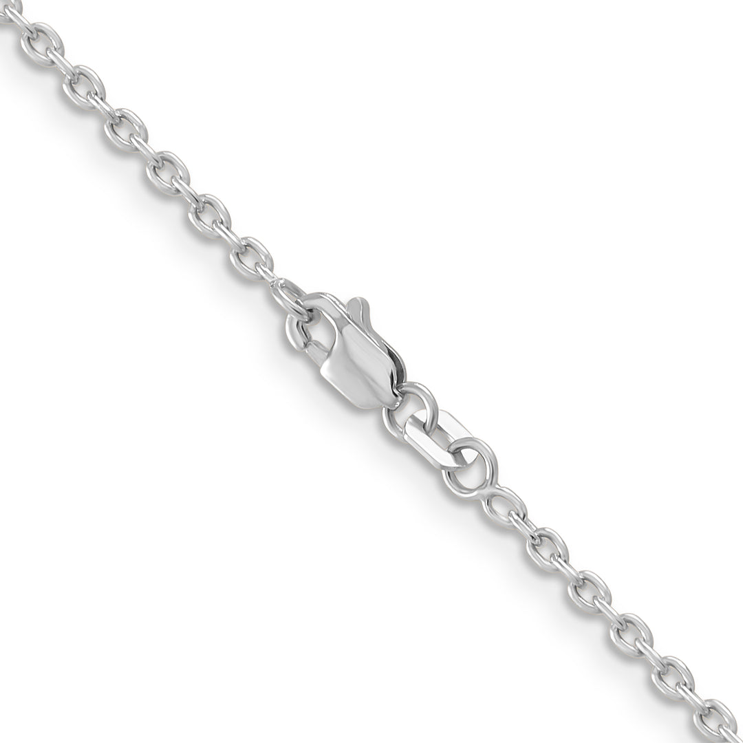 14k White Gold 2mm Round Open Link Cable Chain