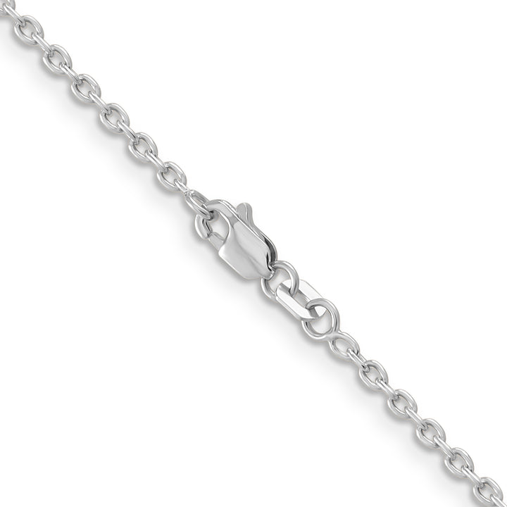 14k White Gold 2mm Round Open Link Cable Chain