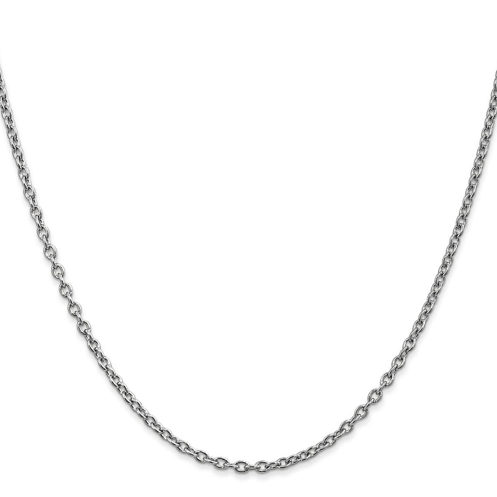 14k White Gold 2.4mm Round Open Link Cable Chain