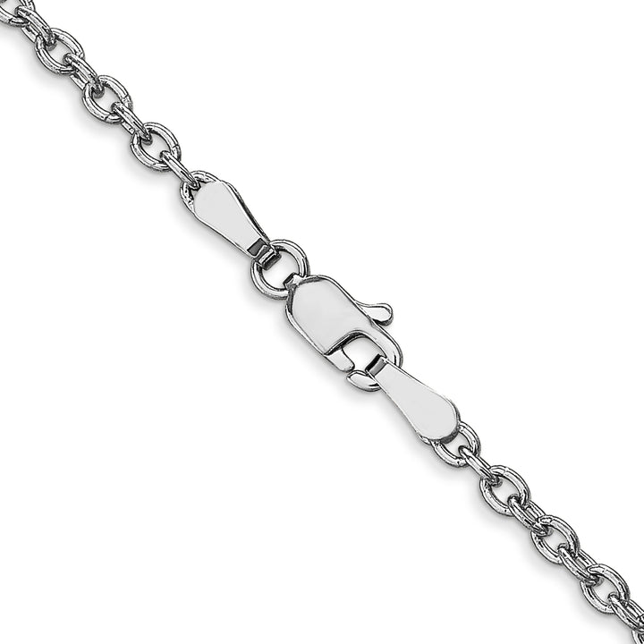 14k White Gold 2.4mm Round Open Link Cable Chain