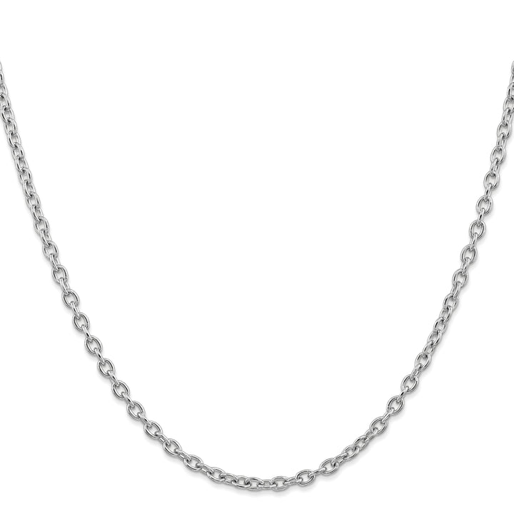 14k White Gold 3.2mm Round Open Link Cable Chain