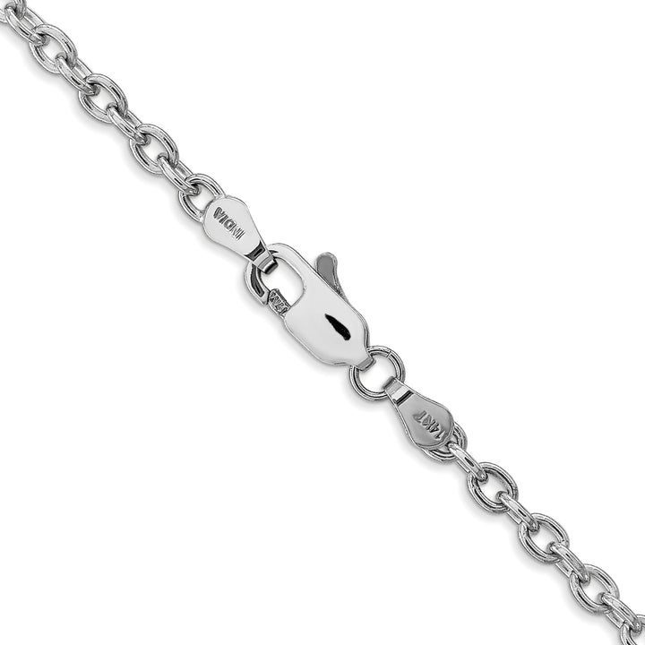 14k White Gold 3.2mm Round Open Link Cable Chain