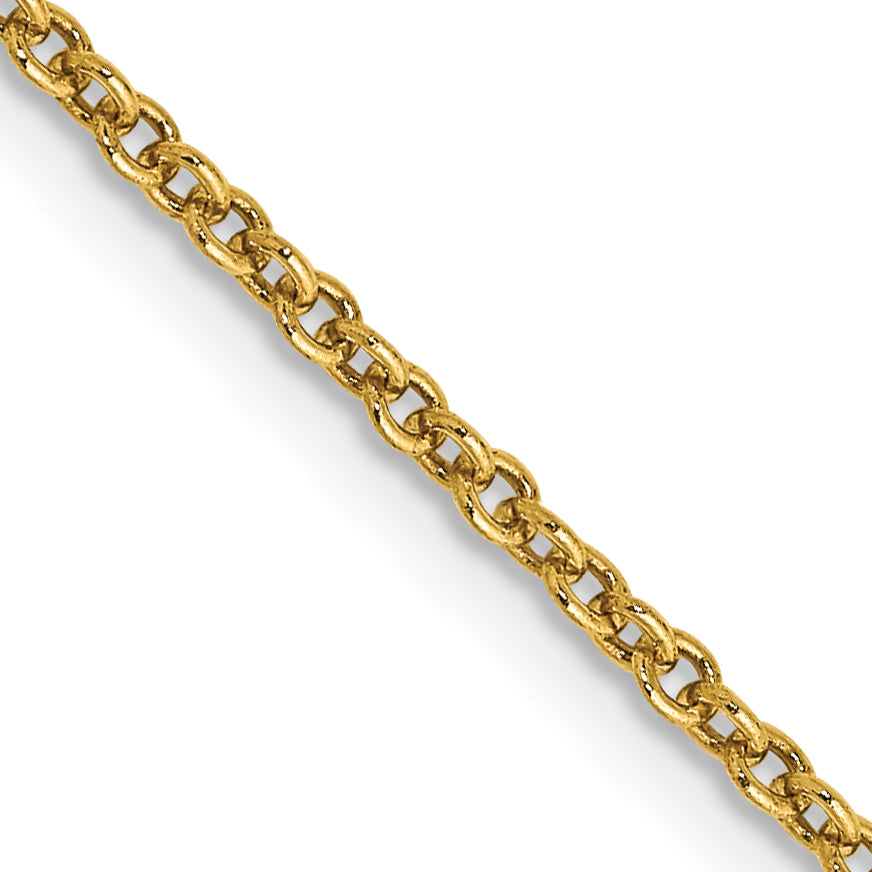14k 1.6mm Round Open Link Cable Chain