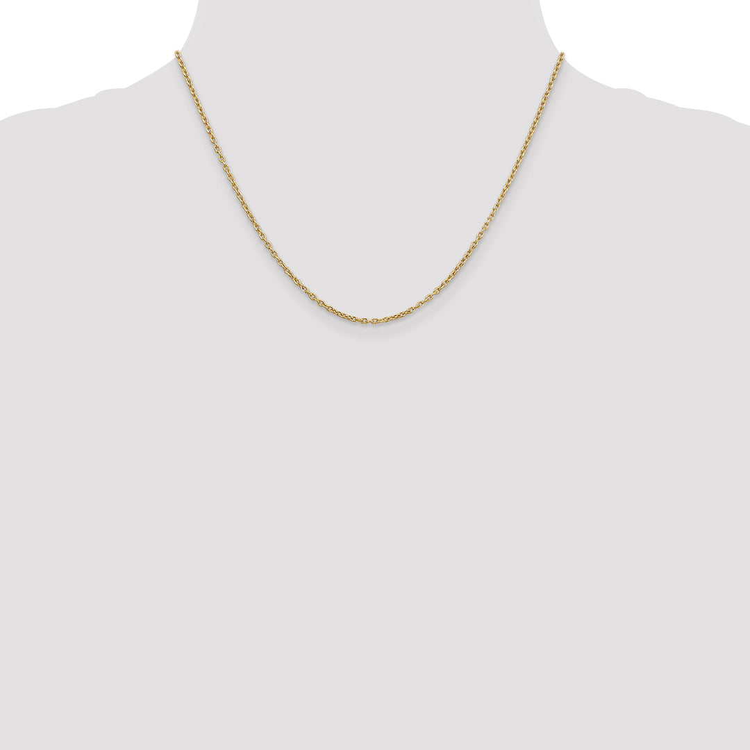 14k 2mm Round Open Link Cable Chain