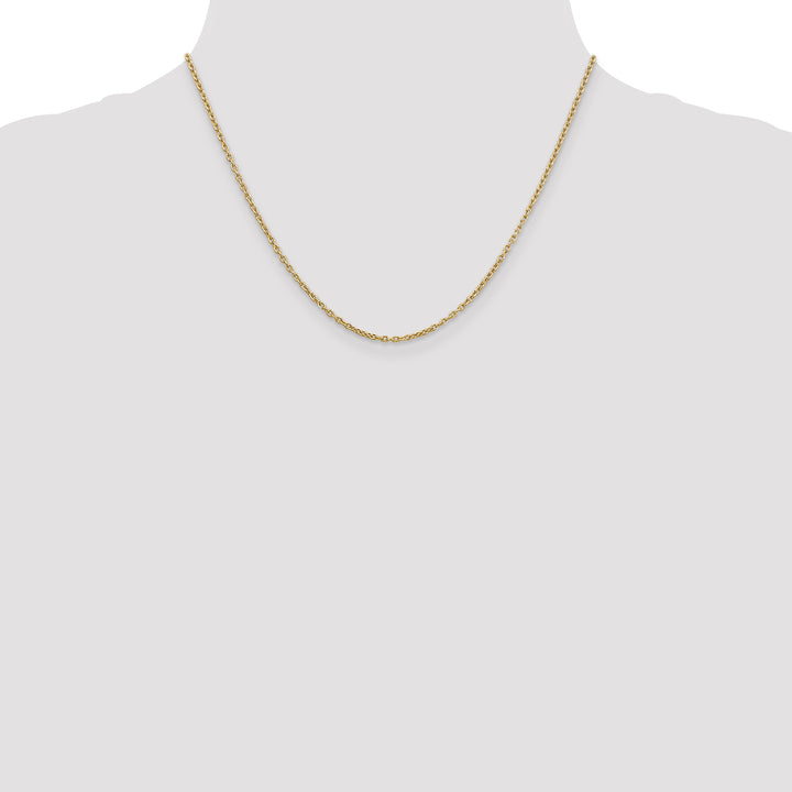 14k 2mm Round Open Link Cable Chain