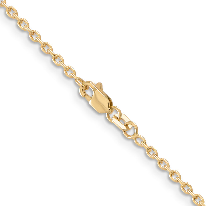 14k 2mm Round Open Link Cable Chain