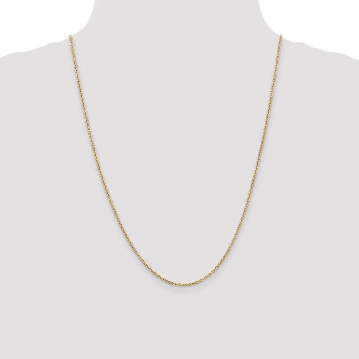 14k 2mm Round Open Link Cable Chain