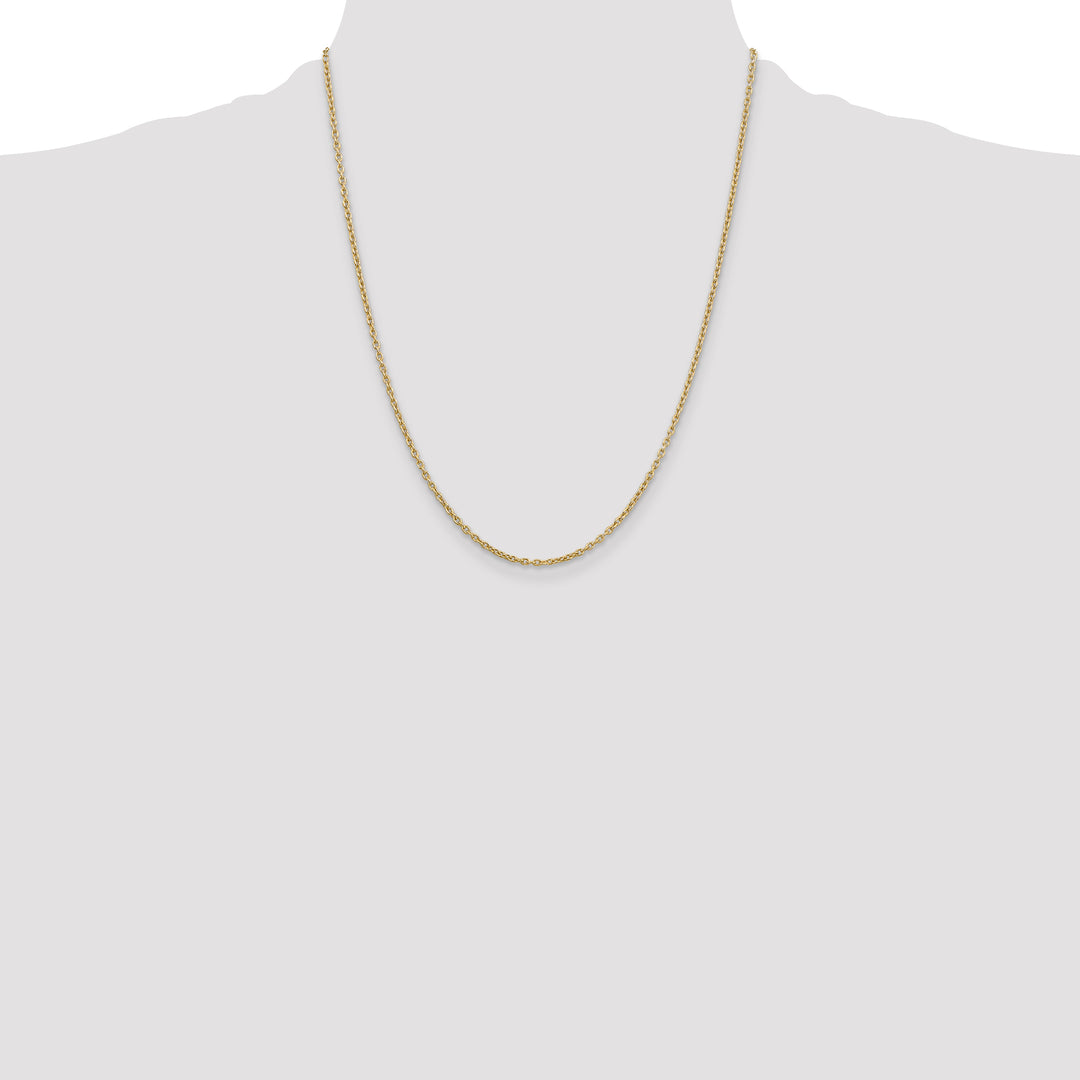 14k 2mm Round Open Link Cable Chain