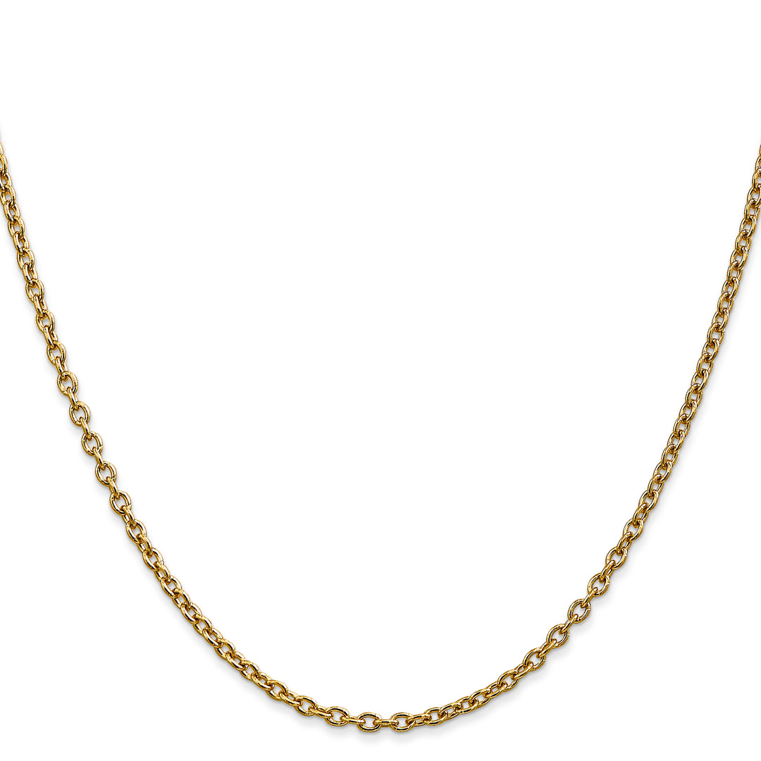14k 2.4mm Round Open Link Cable Chain