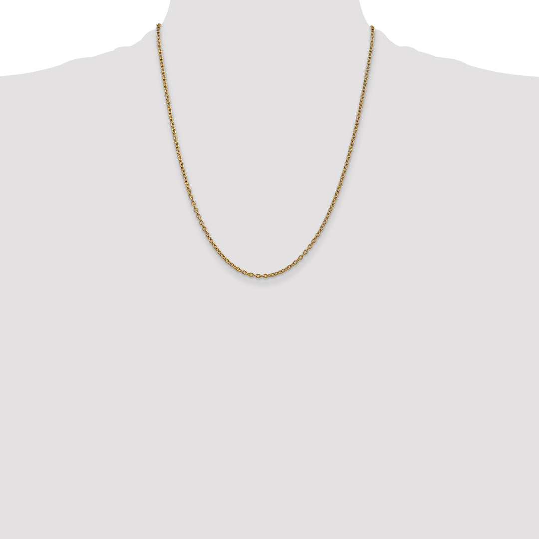 14k 2.4mm Round Open Link Cable Chain