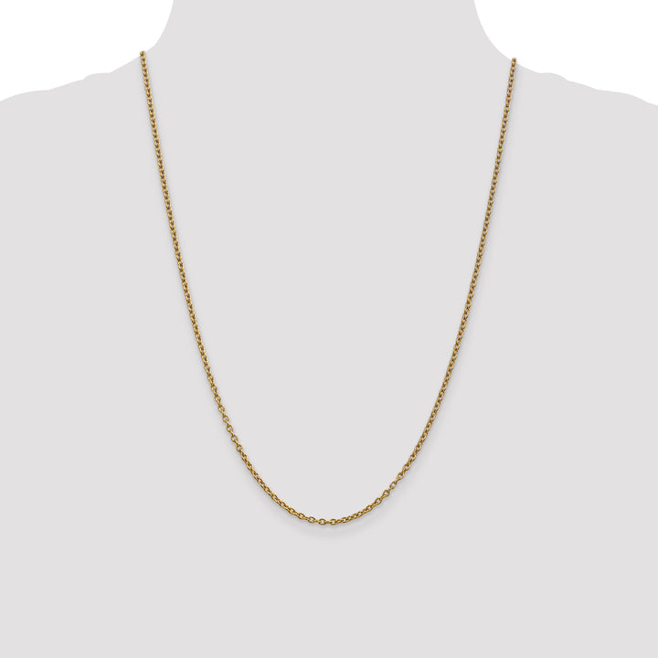 14k 2.4mm Round Open Link Cable Chain