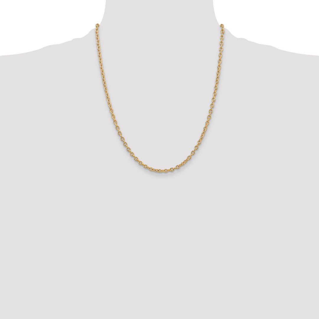 14k 3.2mm Round Open Link Cable Chain