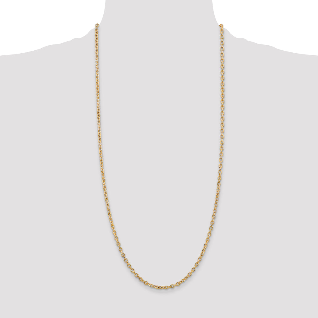 14k 3.2mm Round Open Link Cable Chain