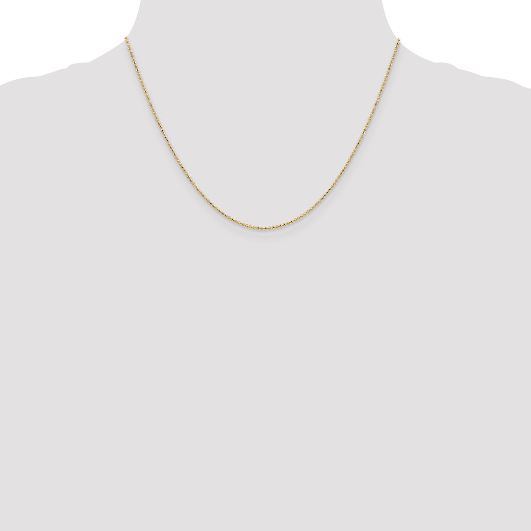 14k 1.2mm D/C Beaded Pendant Chain