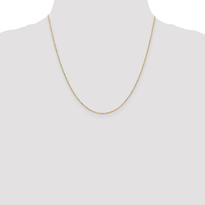 14k 1.2mm D/C Beaded Pendant Chain