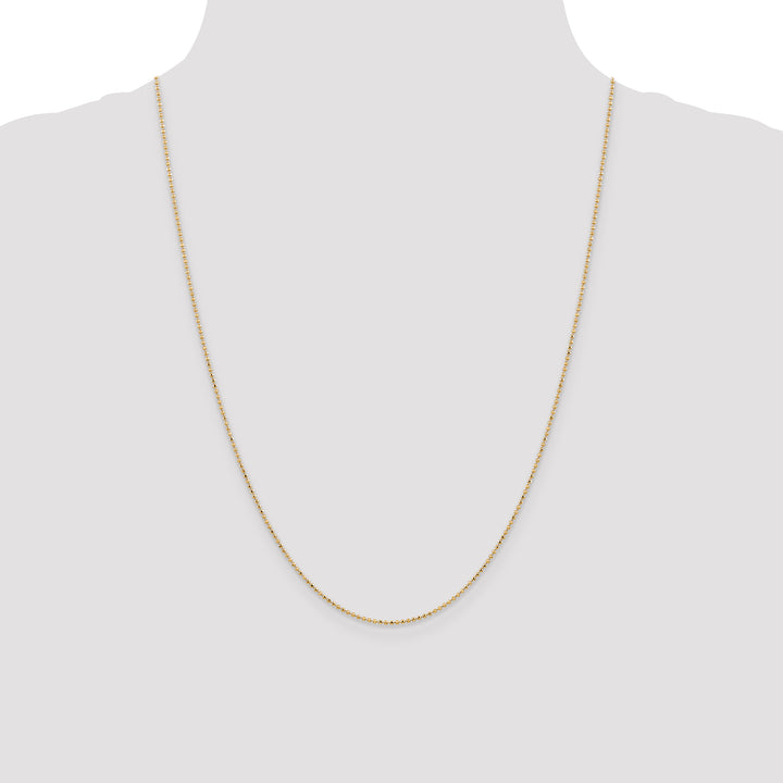 14k 1.2mm D/C Beaded Pendant Chain