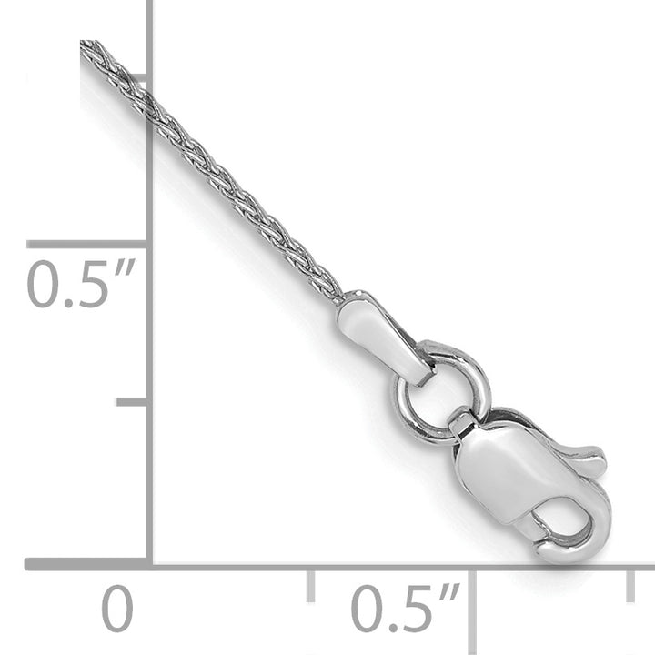 14k White Gold 1mm Parisian Wheat Chain Anklet