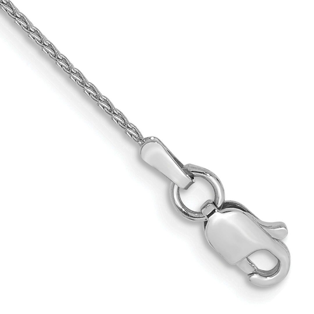 14k White Gold 1mm Parisian Wheat Chain Anklet