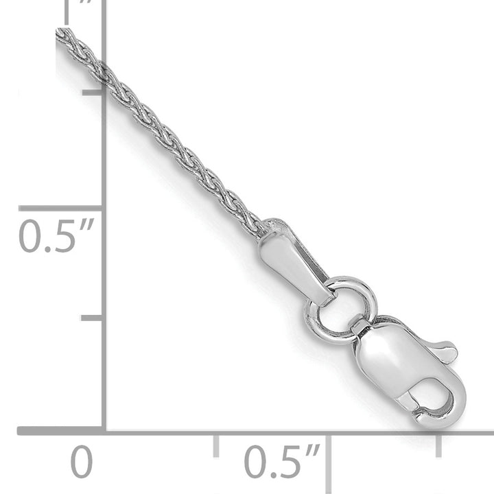 14k White Gold 1.2mm Parisian Wheat Chain Anklet