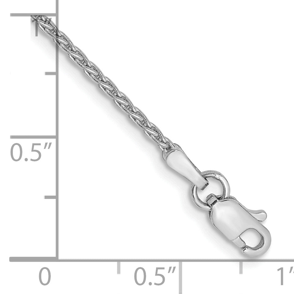 14k White Gold 1.5mm Parisian Wheat Chain Anklet