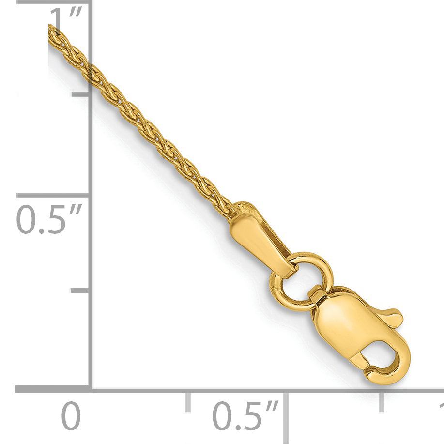 14k 1.2mm Parisian Wheat Chain Anklet