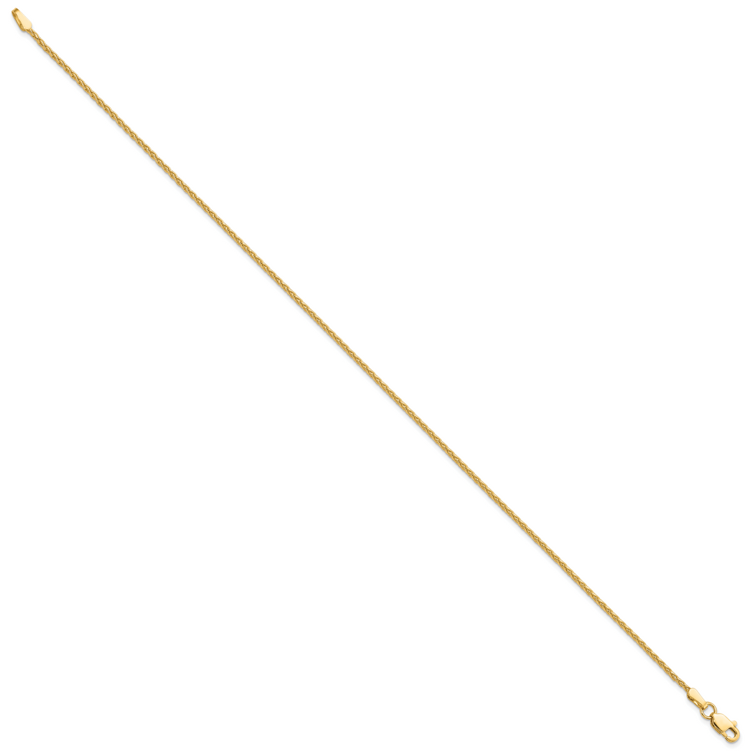 14k 1.5mm Parisian Wheat Chain Anklet