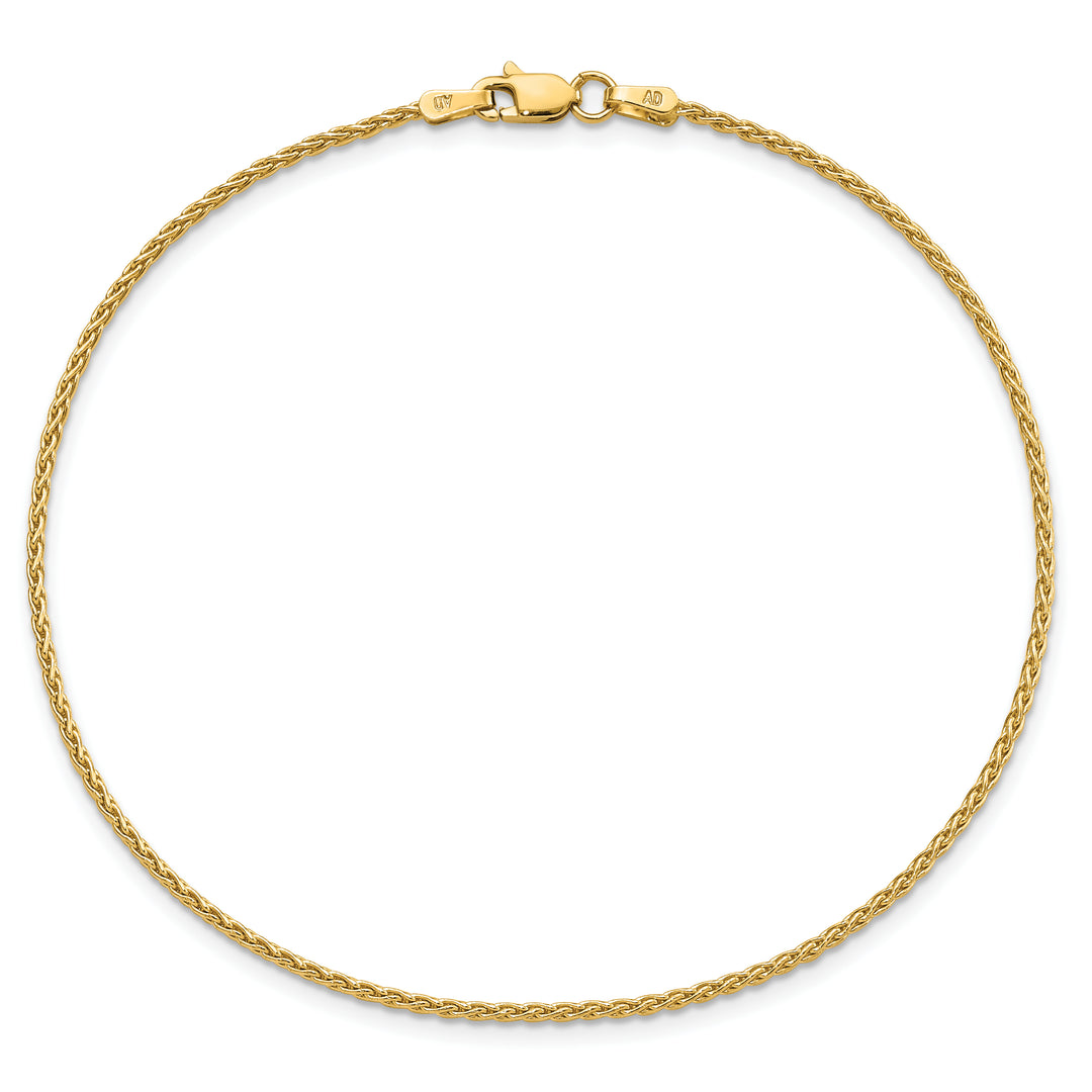 14k 1.5mm Parisian Wheat Chain Anklet