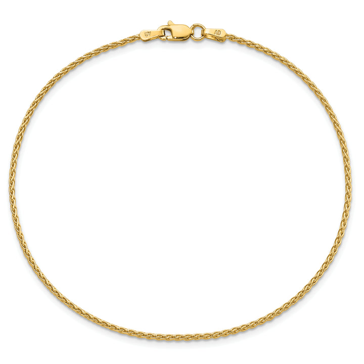 14k 1.5mm Parisian Wheat Chain Anklet