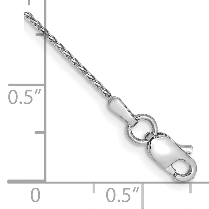 14k White Gold .8mm D/C Parisian Wheat Chain Anklet