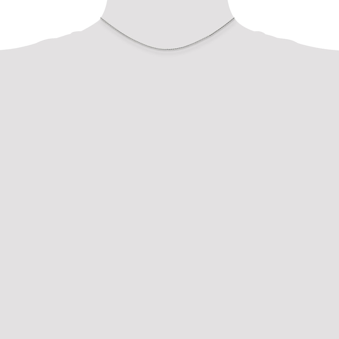 14k White Gold 1mm D/C Parisian Wheat Chain
