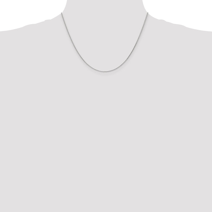 14k White Gold 1mm D/C Parisian Wheat Chain