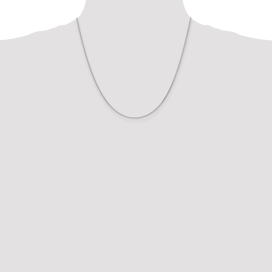 14k White Gold 1mm D/C Parisian Wheat Chain